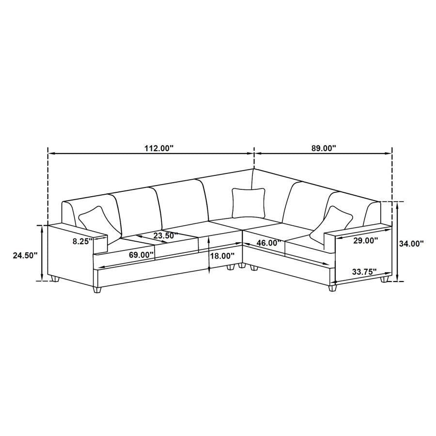 Tess Grey Sleeper Sectional - furniture place usa