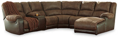 Nantahala 6-Piece Reclining Sectional with Chaise - furniture place usa