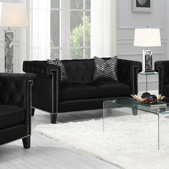 Reventlow Black Loveseat - furniture place usa