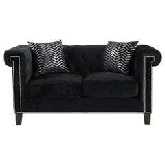 Reventlow Black Loveseat - furniture place usa