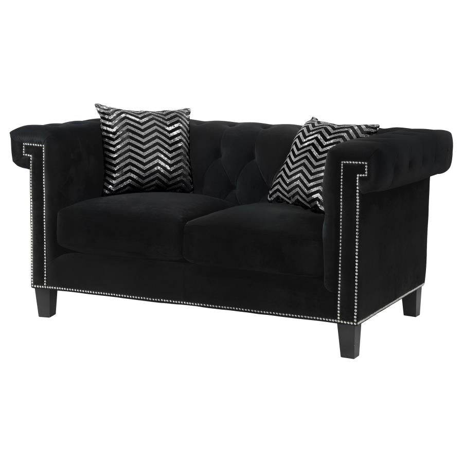 Reventlow Black Loveseat - furniture place usa