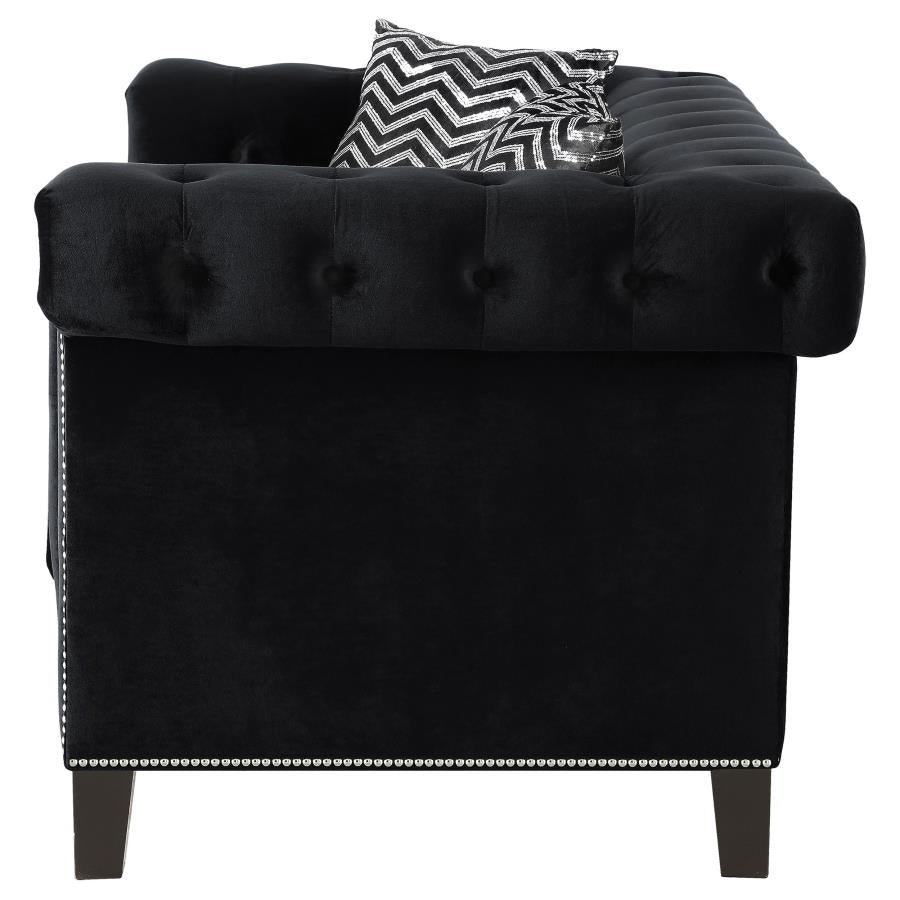Reventlow Black Loveseat - furniture place usa