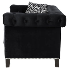 Reventlow Black Loveseat - furniture place usa