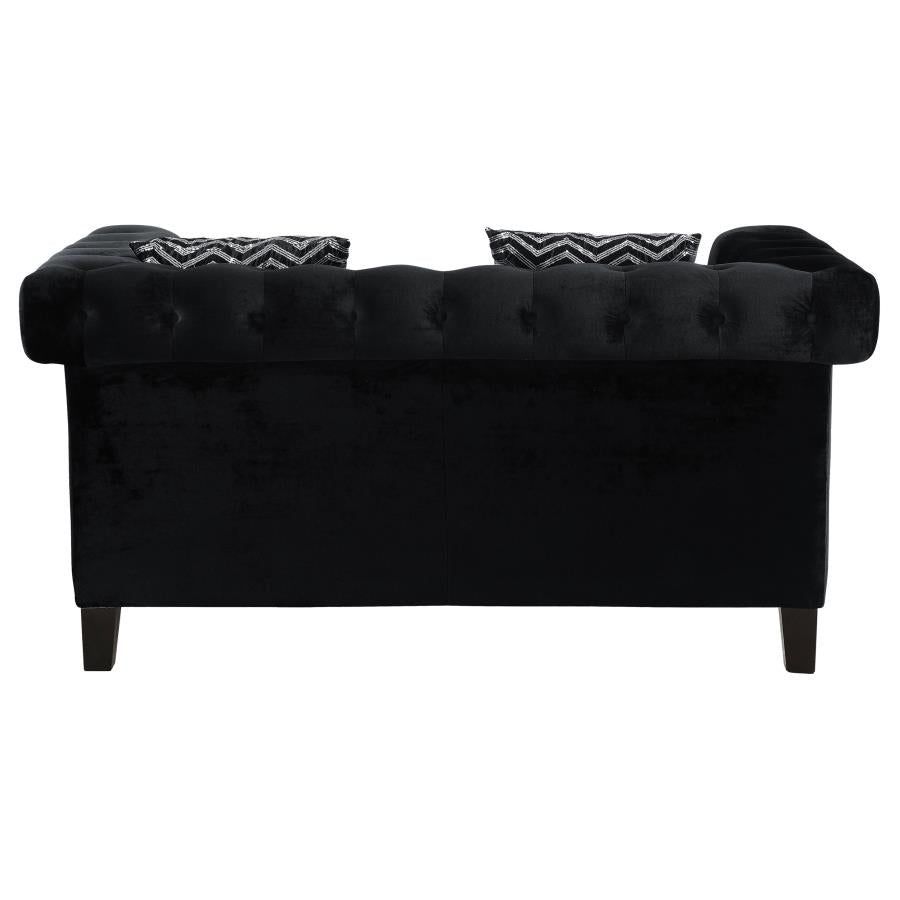 Reventlow Black Loveseat - furniture place usa