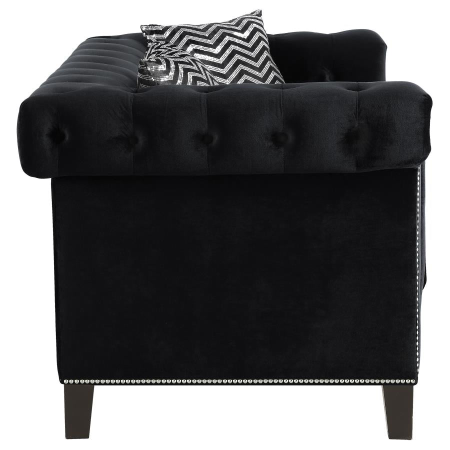 Reventlow Black Loveseat - furniture place usa