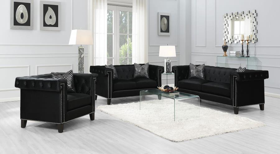 Reventlow Black Loveseat - furniture place usa