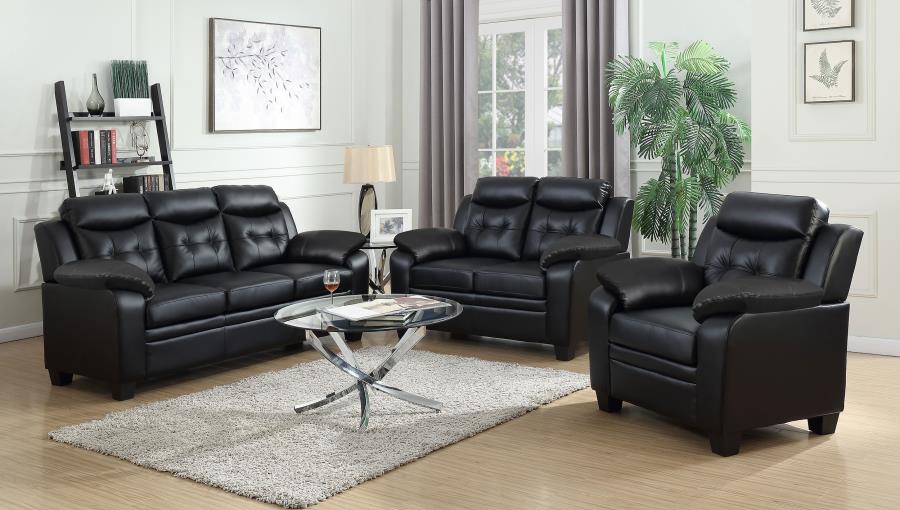 Finley Black 3 Pc Sofa Set - furniture place usa