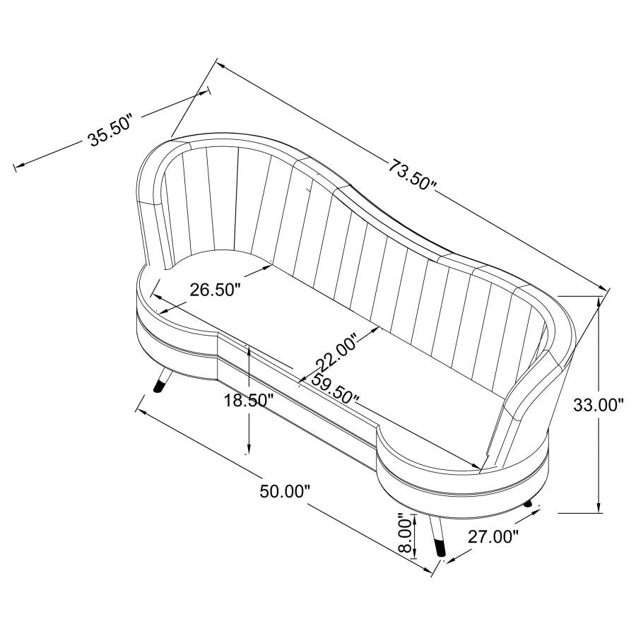 Sophia Blue Loveseat - furniture place usa