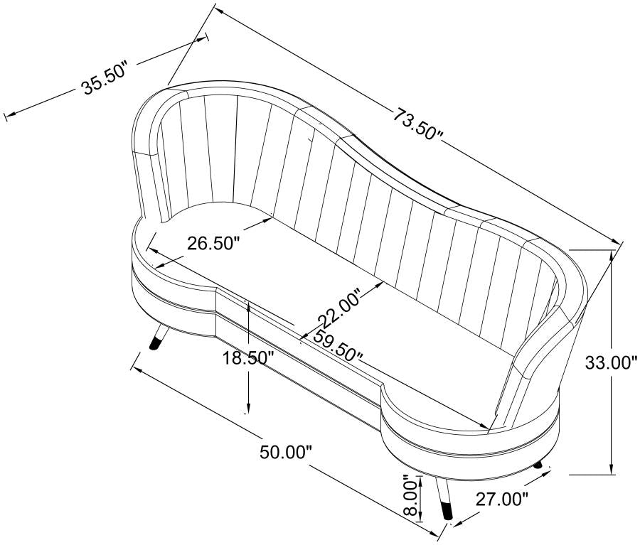 Sophia Grey Loveseat - furniture place usa