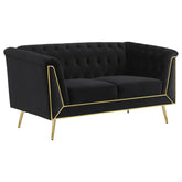 Holly Black Loveseat - furniture place usa