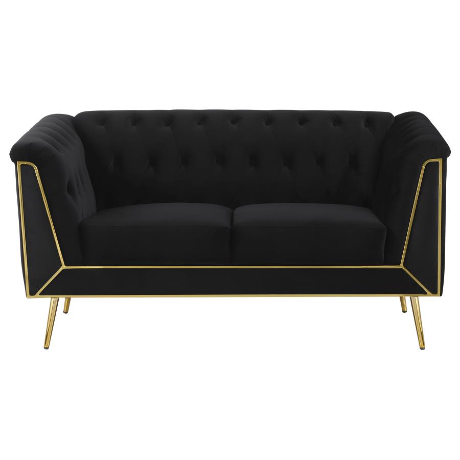 Holly Black Loveseat - furniture place usa