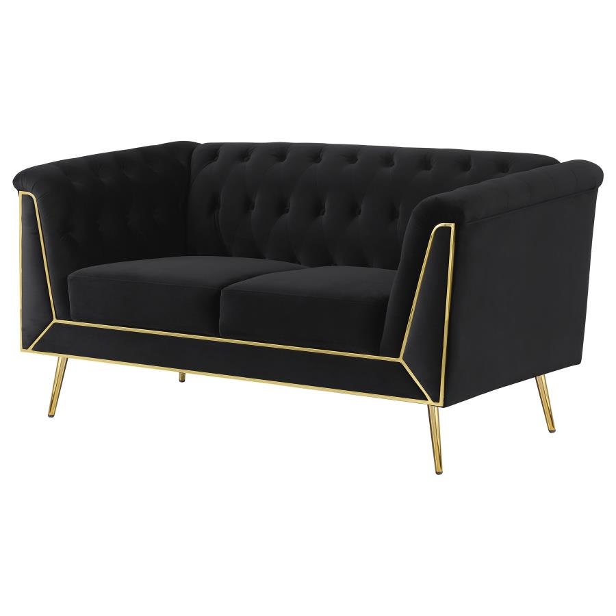 Holly Black Loveseat - furniture place usa