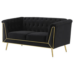 Holly Black Loveseat - furniture place usa
