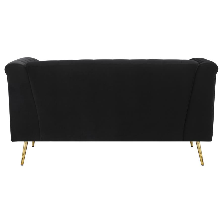 Holly Black Loveseat - furniture place usa