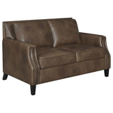 Leaton Brown Loveseat - furniture place usa