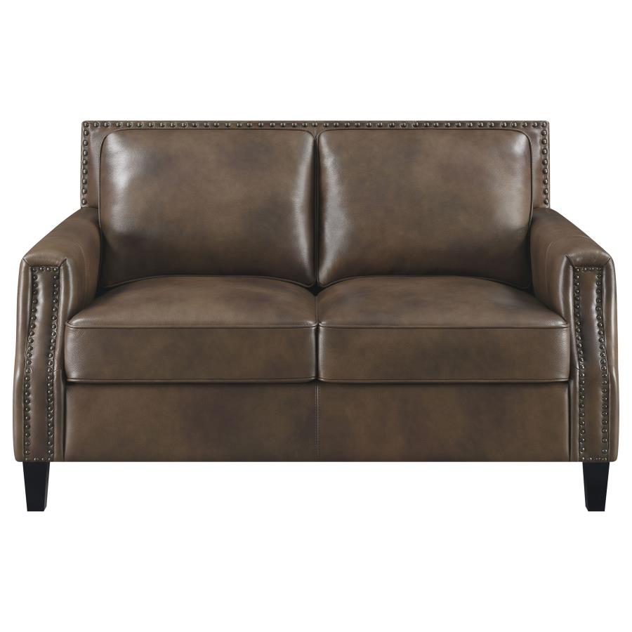 Leaton Brown Loveseat - furniture place usa