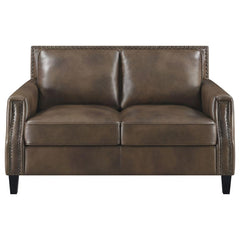 Leaton Brown Loveseat - furniture place usa