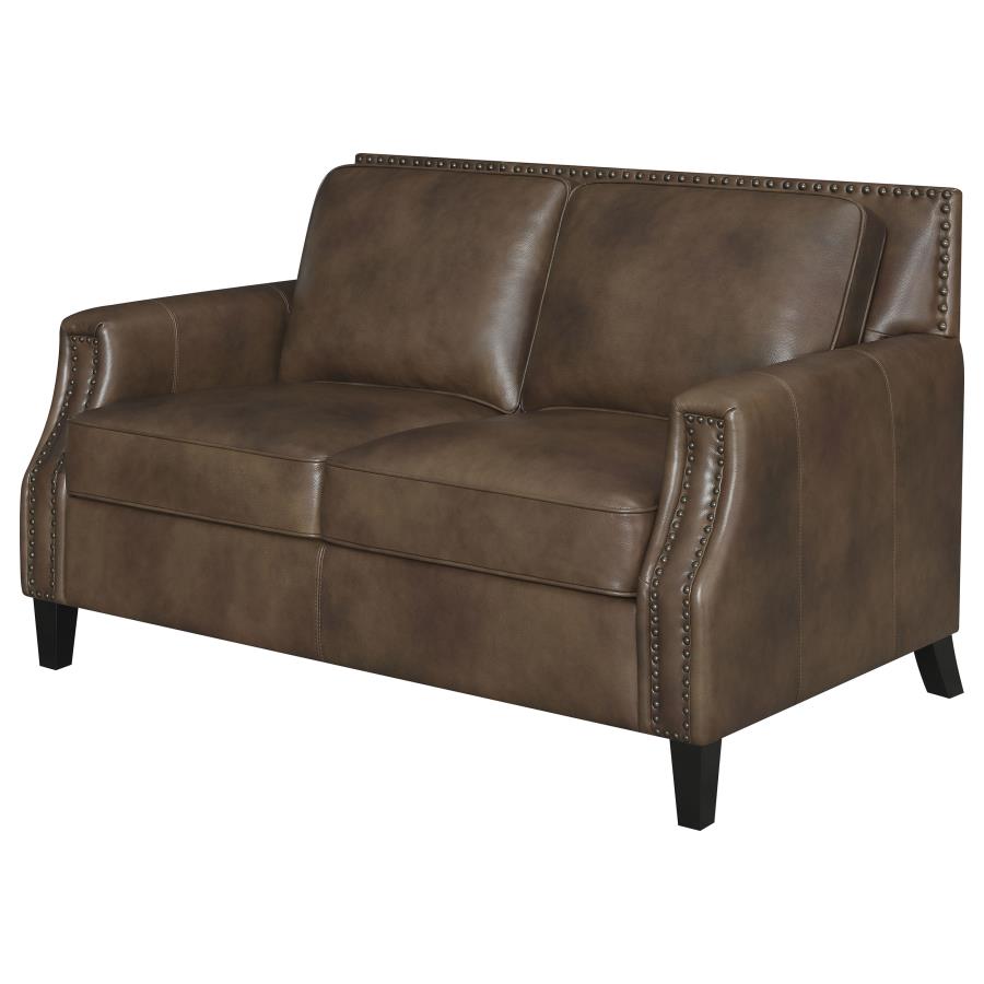 Leaton Brown Loveseat - furniture place usa