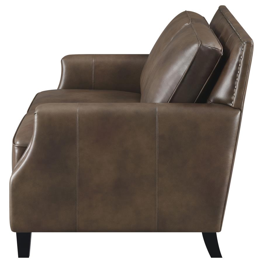 Leaton Brown Loveseat - furniture place usa