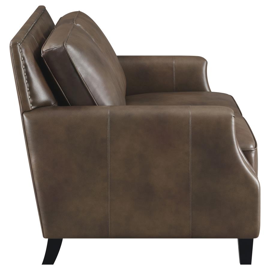 Leaton Brown Loveseat - furniture place usa