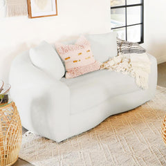 Isabella White Loveseat - furniture place usa