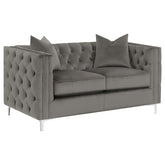 Phoebe Grey Loveseat - furniture place usa