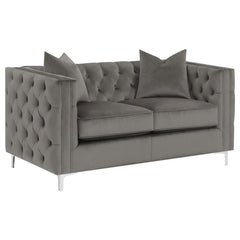 Phoebe Grey Loveseat - furniture place usa