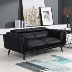 Shania Black Loveseat - furniture place usa