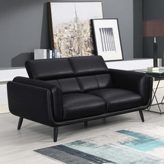 Shania Black Loveseat - furniture place usa