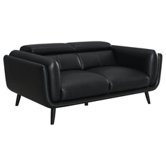 Shania Black Loveseat - furniture place usa