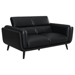 Shania Black Loveseat - furniture place usa