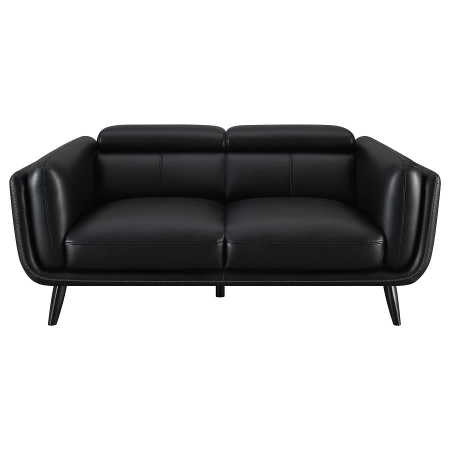 Shania Black Loveseat - furniture place usa