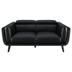 Shania Black Loveseat - furniture place usa
