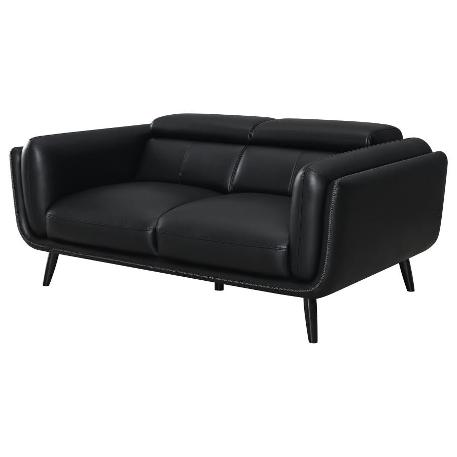 Shania Black Loveseat - furniture place usa