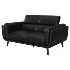 Shania Black Loveseat - furniture place usa