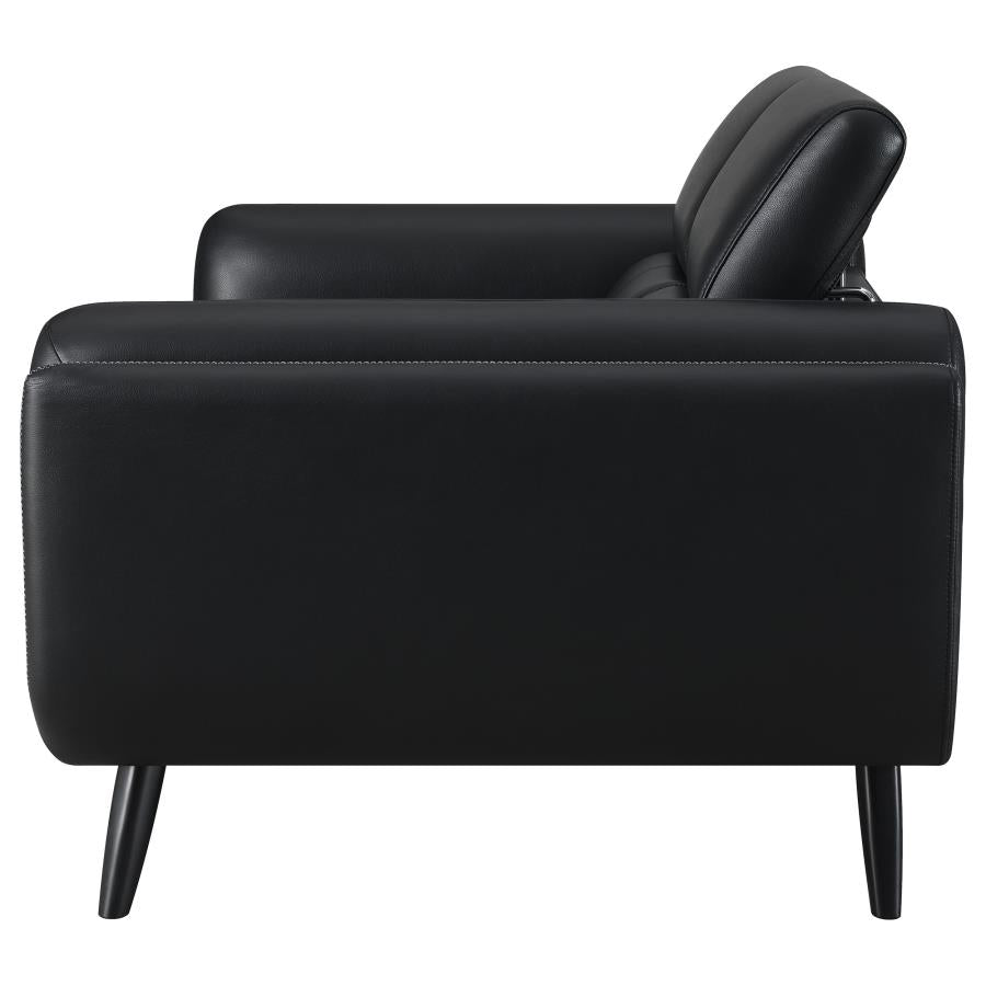 Shania Black Loveseat - furniture place usa