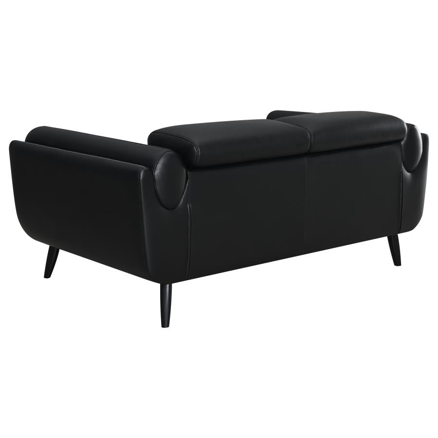 Shania Black Loveseat - furniture place usa