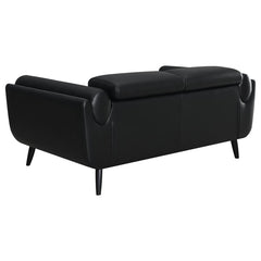 Shania Black Loveseat - furniture place usa