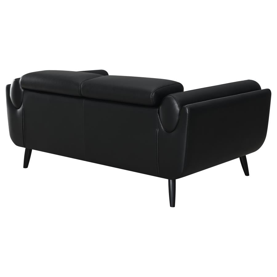 Shania Black Loveseat - furniture place usa