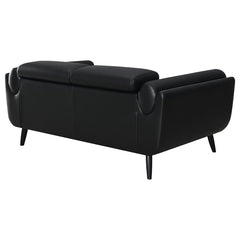 Shania Black Loveseat - furniture place usa