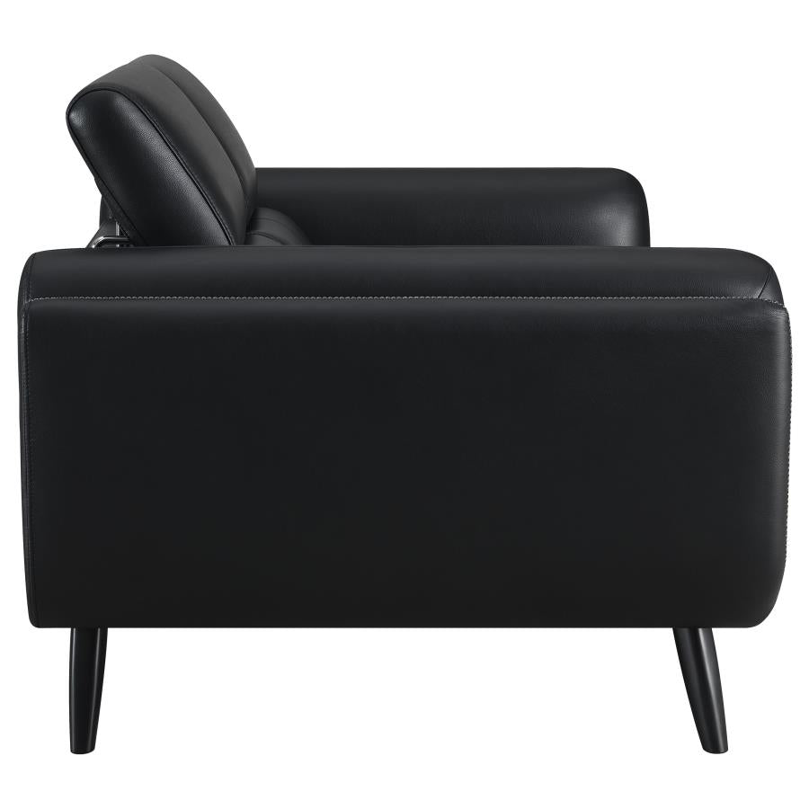 Shania Black Loveseat - furniture place usa