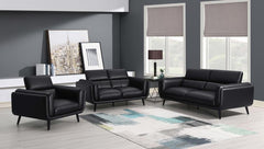 Shania Black Loveseat - furniture place usa