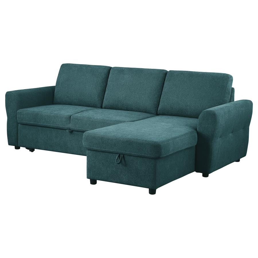 Samantha Blue Sleeper Sectional - furniture place usa