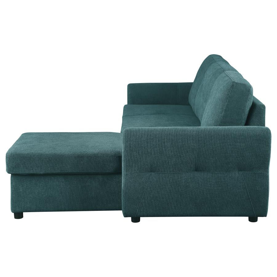 Samantha Blue Sleeper Sectional - furniture place usa