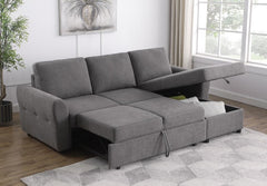 Samantha Grey Sleeper Sectional - furniture place usa