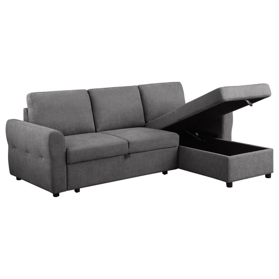 Samantha Grey Sleeper Sectional - furniture place usa
