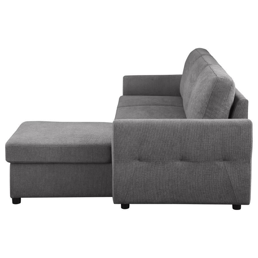 Samantha Grey Sleeper Sectional - furniture place usa