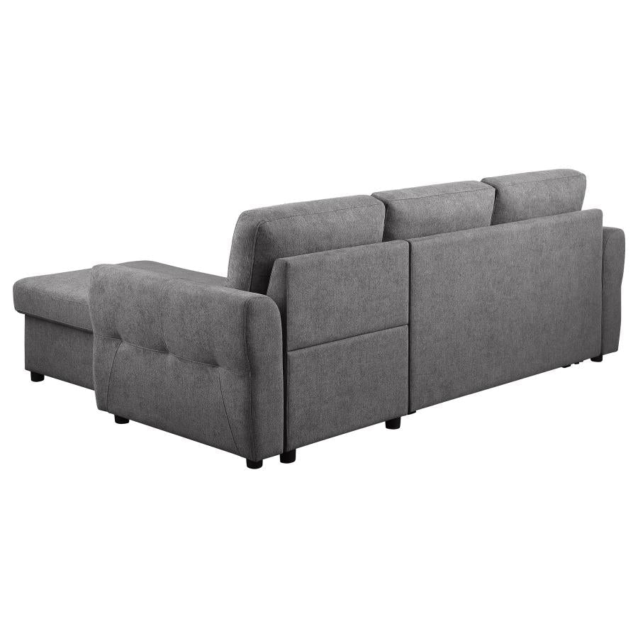 Samantha Grey Sleeper Sectional - furniture place usa