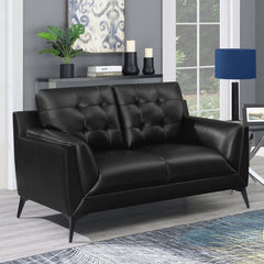 Moira Black Loveseat - furniture place usa