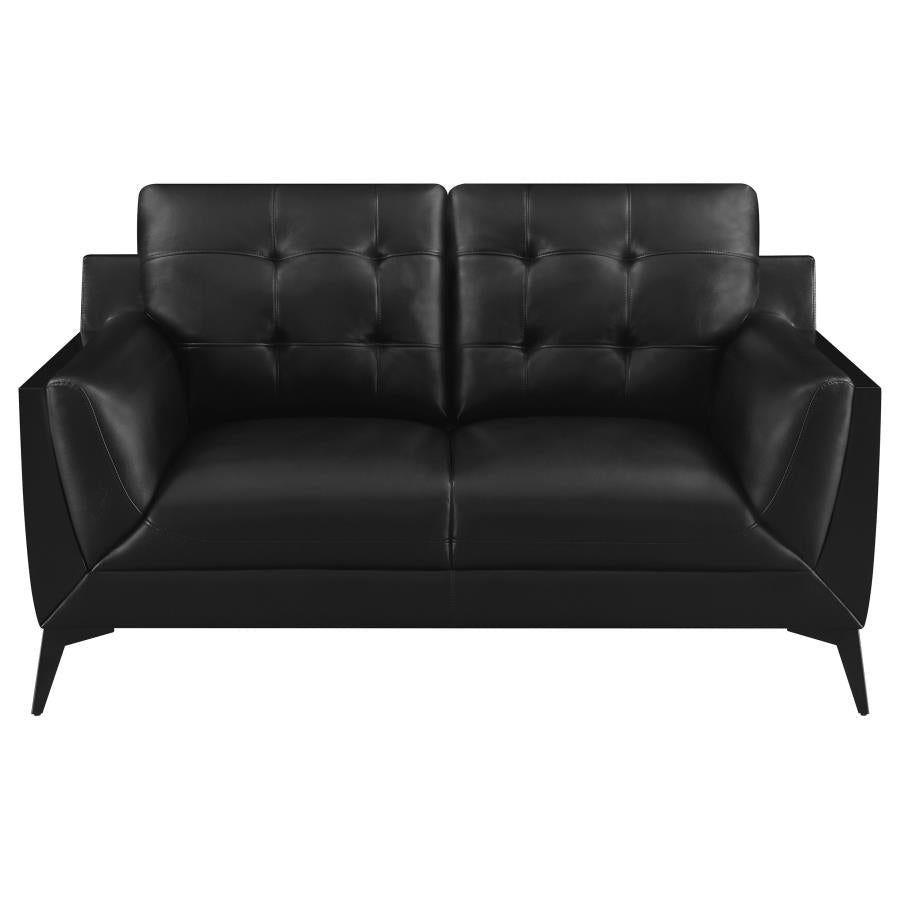 Moira Black Loveseat - furniture place usa